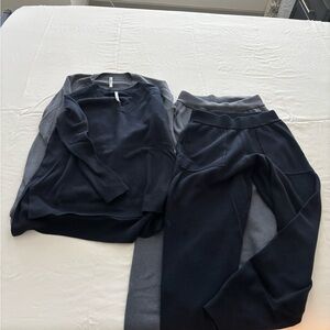 Navy and Gray Sweater and Pants Set